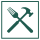 small hammer and fork icon